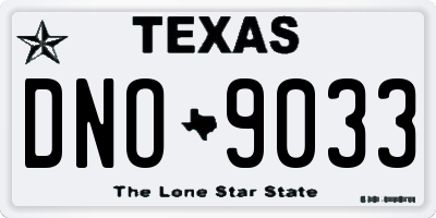TX license plate DNO9033
