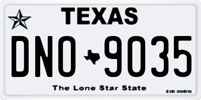 TX license plate DNO9035