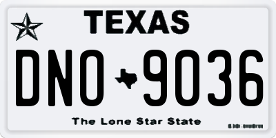 TX license plate DNO9036