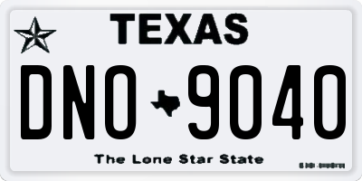 TX license plate DNO9040