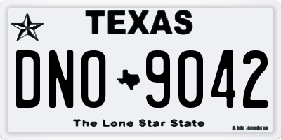TX license plate DNO9042