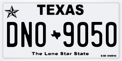 TX license plate DNO9050