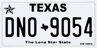 TX license plate DNO9054