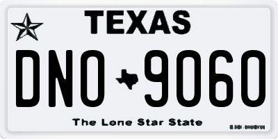 TX license plate DNO9060