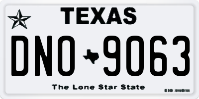 TX license plate DNO9063