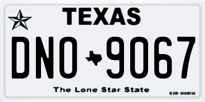 TX license plate DNO9067
