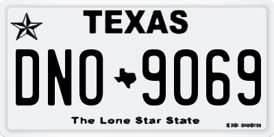 TX license plate DNO9069