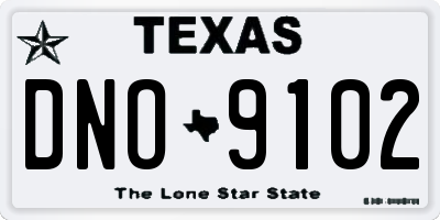 TX license plate DNO9102