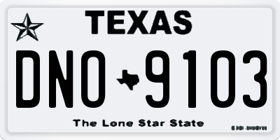 TX license plate DNO9103