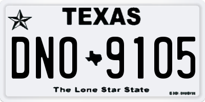 TX license plate DNO9105