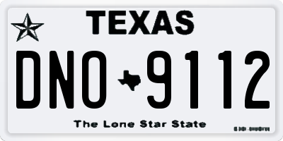 TX license plate DNO9112