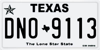 TX license plate DNO9113