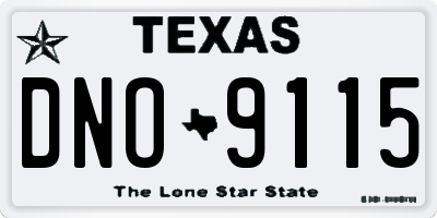 TX license plate DNO9115