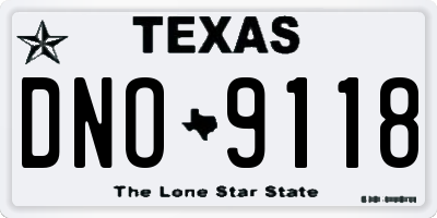TX license plate DNO9118