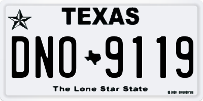 TX license plate DNO9119