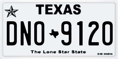 TX license plate DNO9120