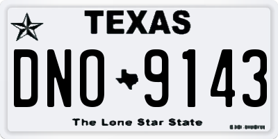 TX license plate DNO9143
