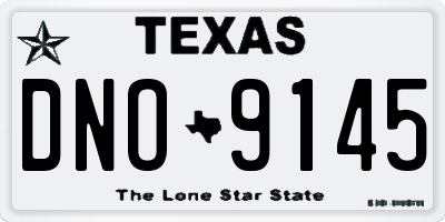 TX license plate DNO9145