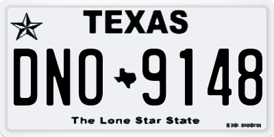 TX license plate DNO9148