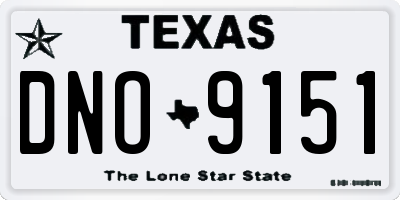TX license plate DNO9151