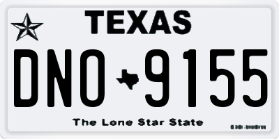 TX license plate DNO9155