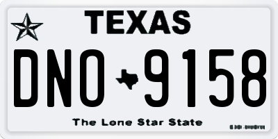 TX license plate DNO9158