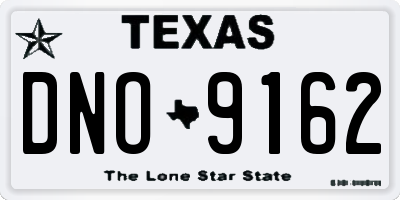 TX license plate DNO9162