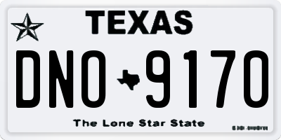 TX license plate DNO9170