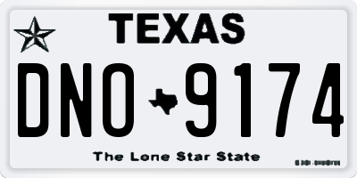 TX license plate DNO9174