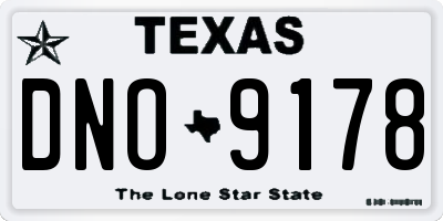 TX license plate DNO9178