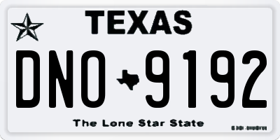TX license plate DNO9192