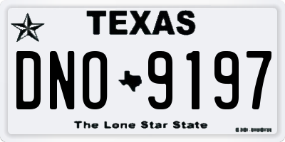 TX license plate DNO9197