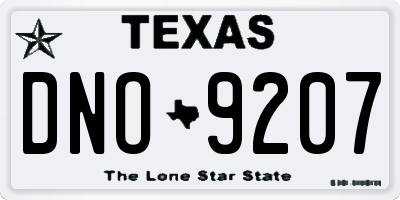 TX license plate DNO9207