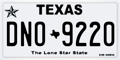 TX license plate DNO9220