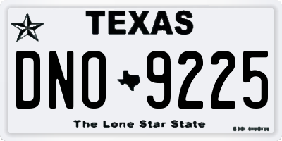 TX license plate DNO9225