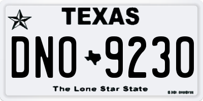 TX license plate DNO9230