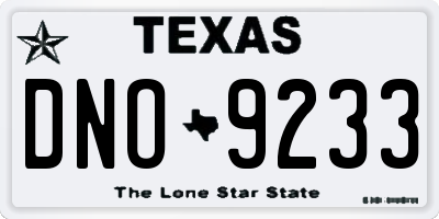 TX license plate DNO9233
