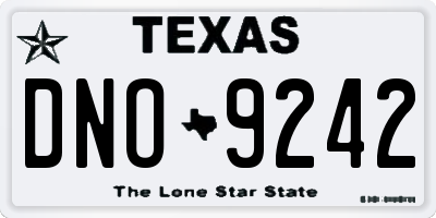 TX license plate DNO9242