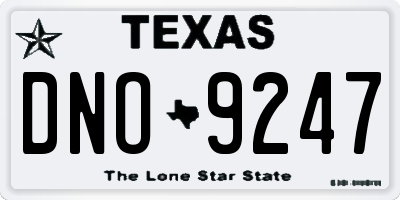 TX license plate DNO9247