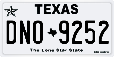 TX license plate DNO9252