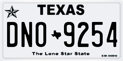 TX license plate DNO9254