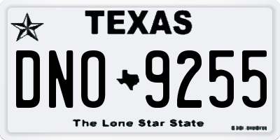 TX license plate DNO9255