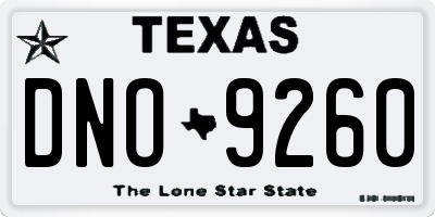 TX license plate DNO9260