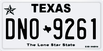 TX license plate DNO9261