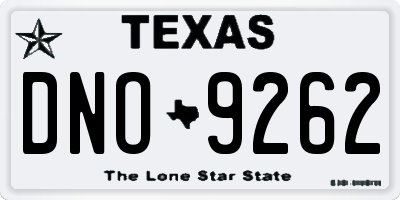 TX license plate DNO9262