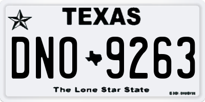 TX license plate DNO9263