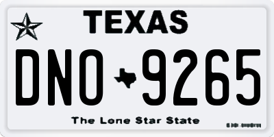 TX license plate DNO9265