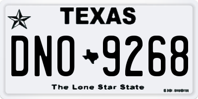 TX license plate DNO9268