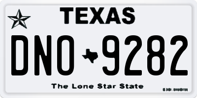 TX license plate DNO9282