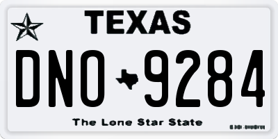 TX license plate DNO9284